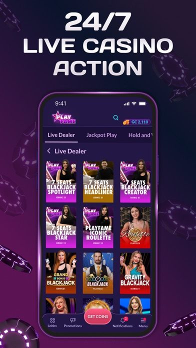 PlayFame app — screen 3 of 4